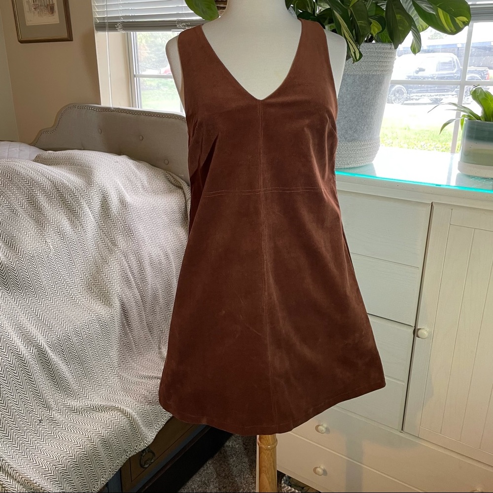 Apricot size small Corduroy brown dress